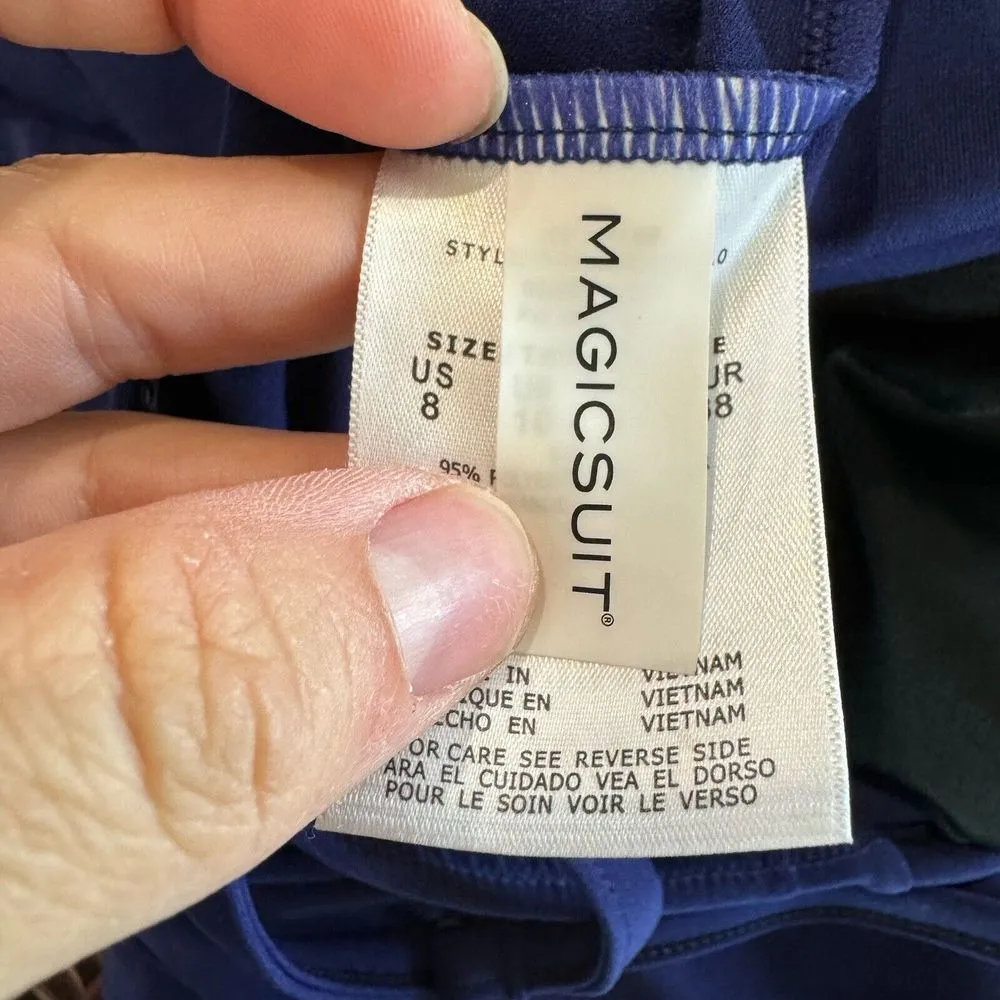 Miraclesuit Size 8‎ Indigo Blue Tankini Top Draped Slimming - Image 7