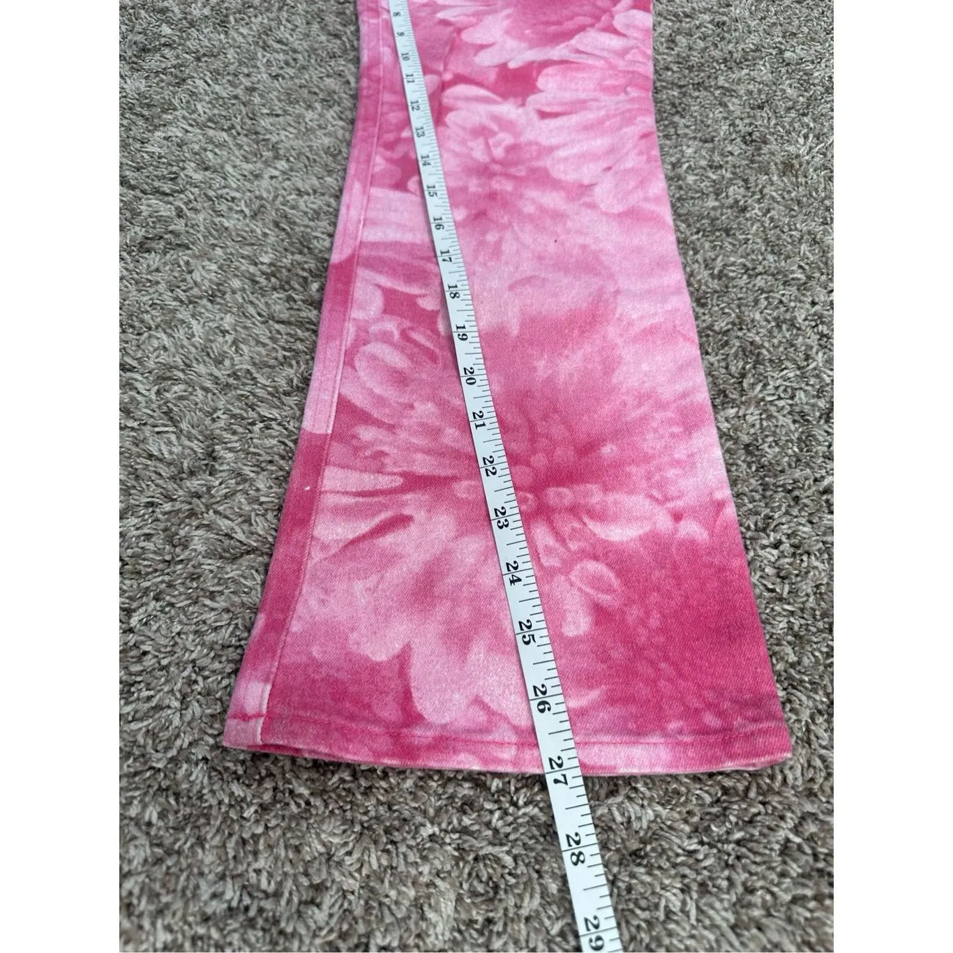 Theory Pink Floral Print Jeans Women’s Size 2 Flared Bootcut Ankle Length Cotton - Image 8