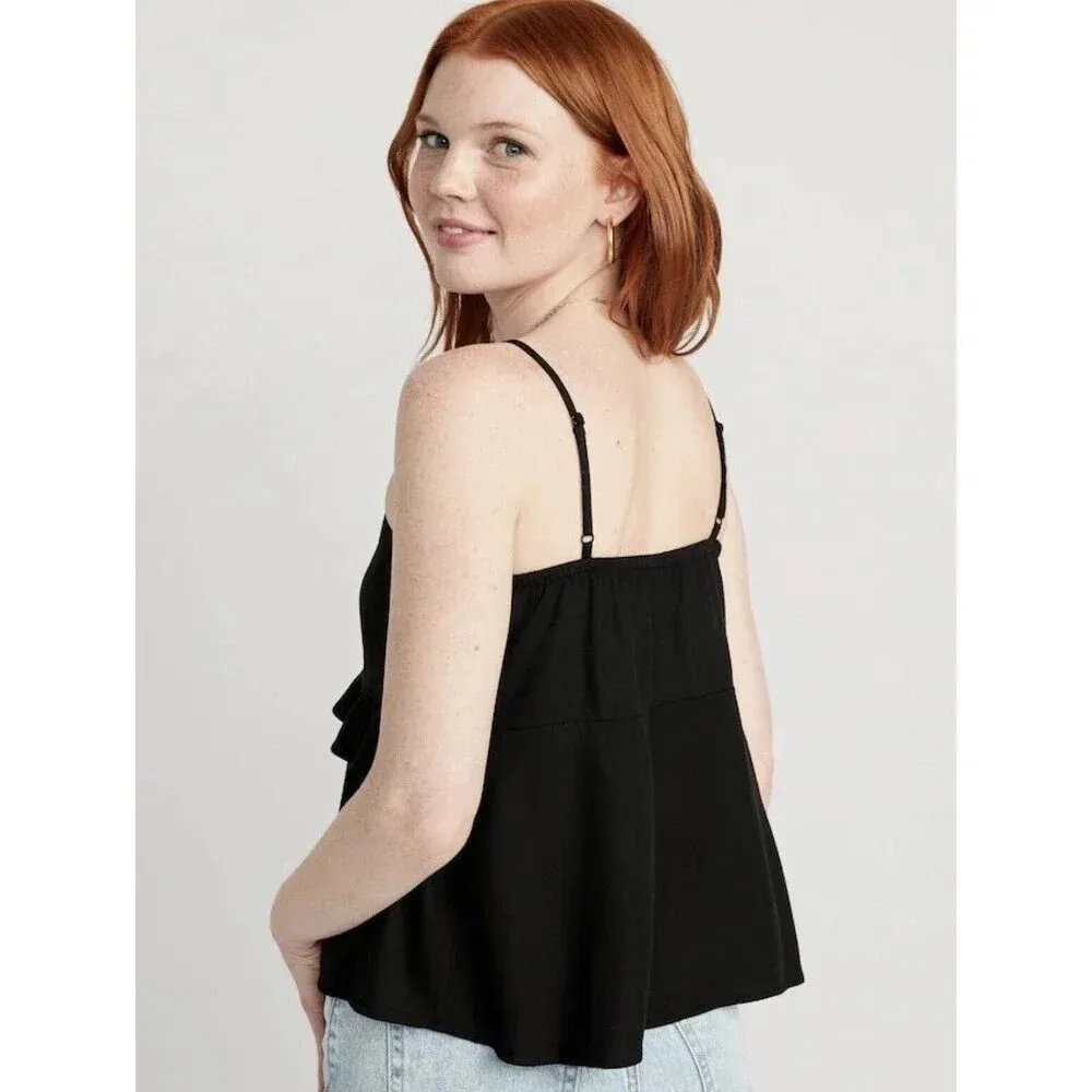 Layered Frill Cami Tank Top Black Size Medium NWT - Image 7