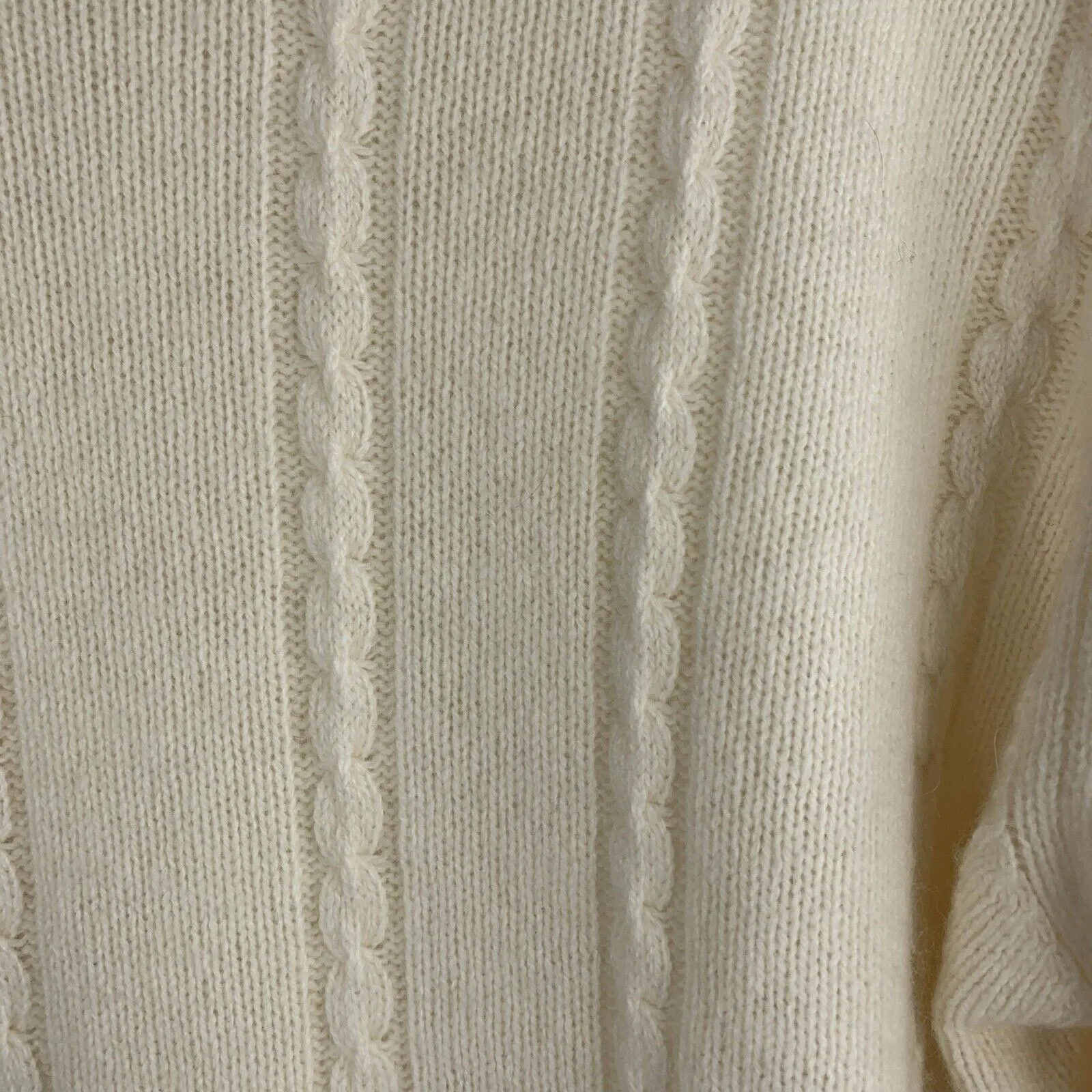 Ann Taylor Loft Size XL Sweater Wool Blend Cable Knit Long Sleeve Cream Women’s - Image 4