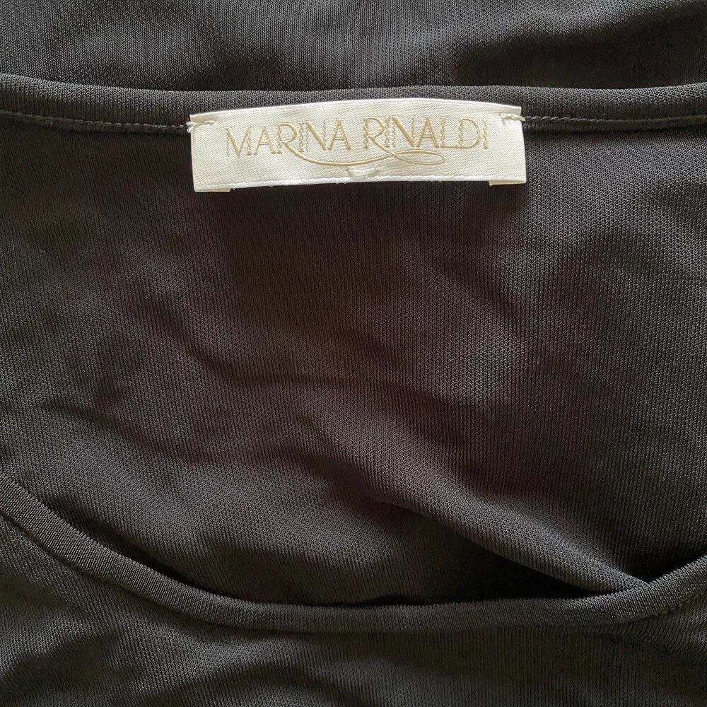 Marina Rinaldi Black Viscose T Shirt Tunic Blouse Stretchy Crew Neck Top Sz XL - Image 4