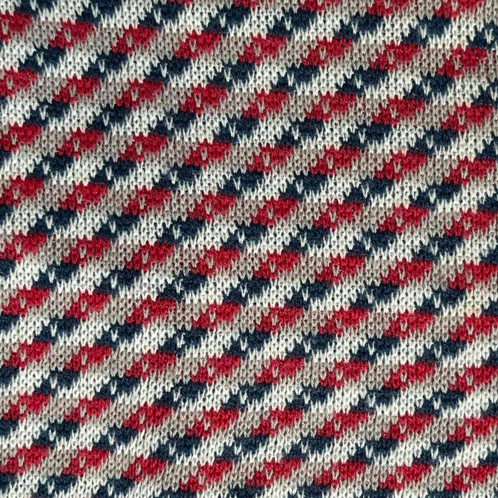 Vintage Devon Union Made Button Front Knit Sweater Vest Red Blue White Small - Image 6