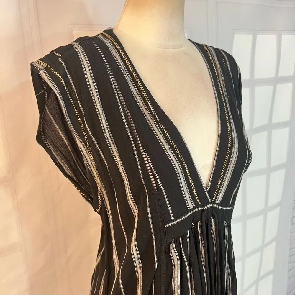 Robin piccone Nordstrom’s Claire striped tassel ties coverup dress size small - Image 4