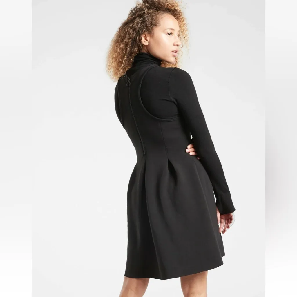 NWT Athleta Petite Black En Route Scuba Dress Sz MP - Image 3