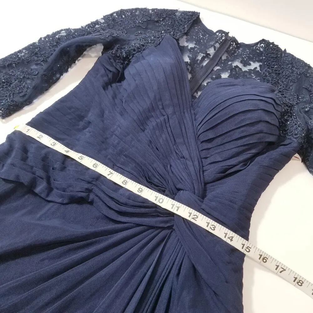 La Femme Rhinestones Beaded Lace Long Evening Gown - Image 4