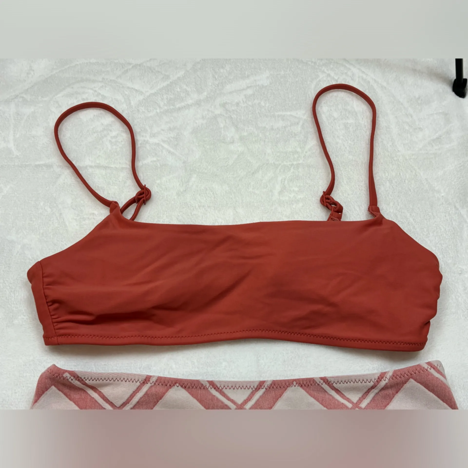 Aerie Swimwear Woman’s Peach High-Rise Bikini Set Size Small Top & Medium - Image 3