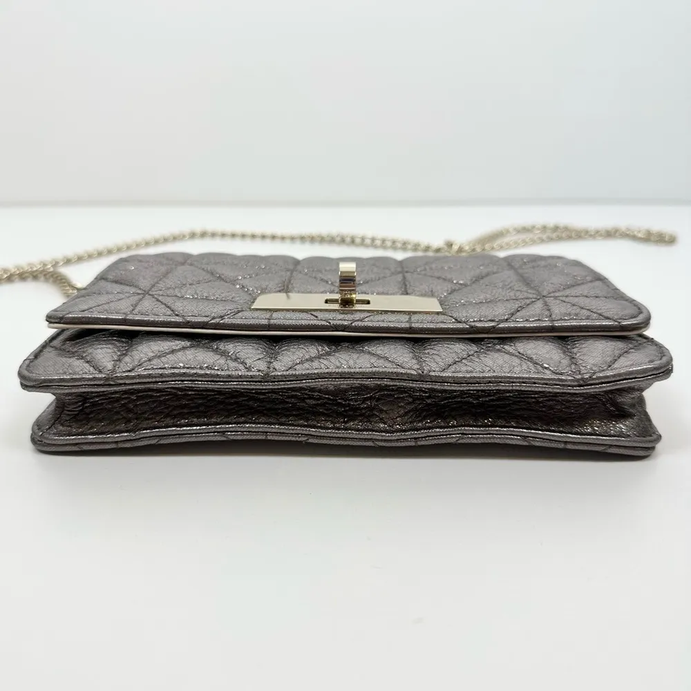 Kate Spade Sedgewick Place Quilted Metallic Gray Bag - Image 2
