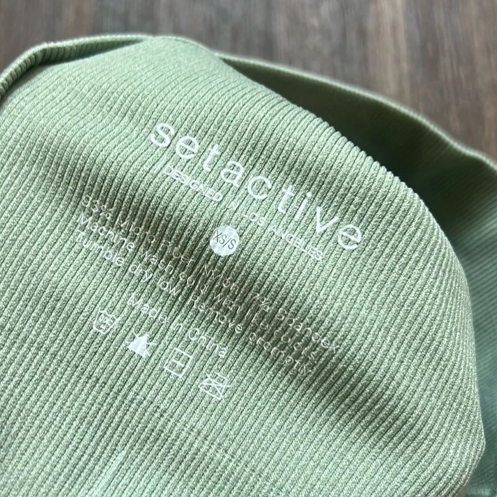 Set Active Green Ribbed Sports Bra - Image 4