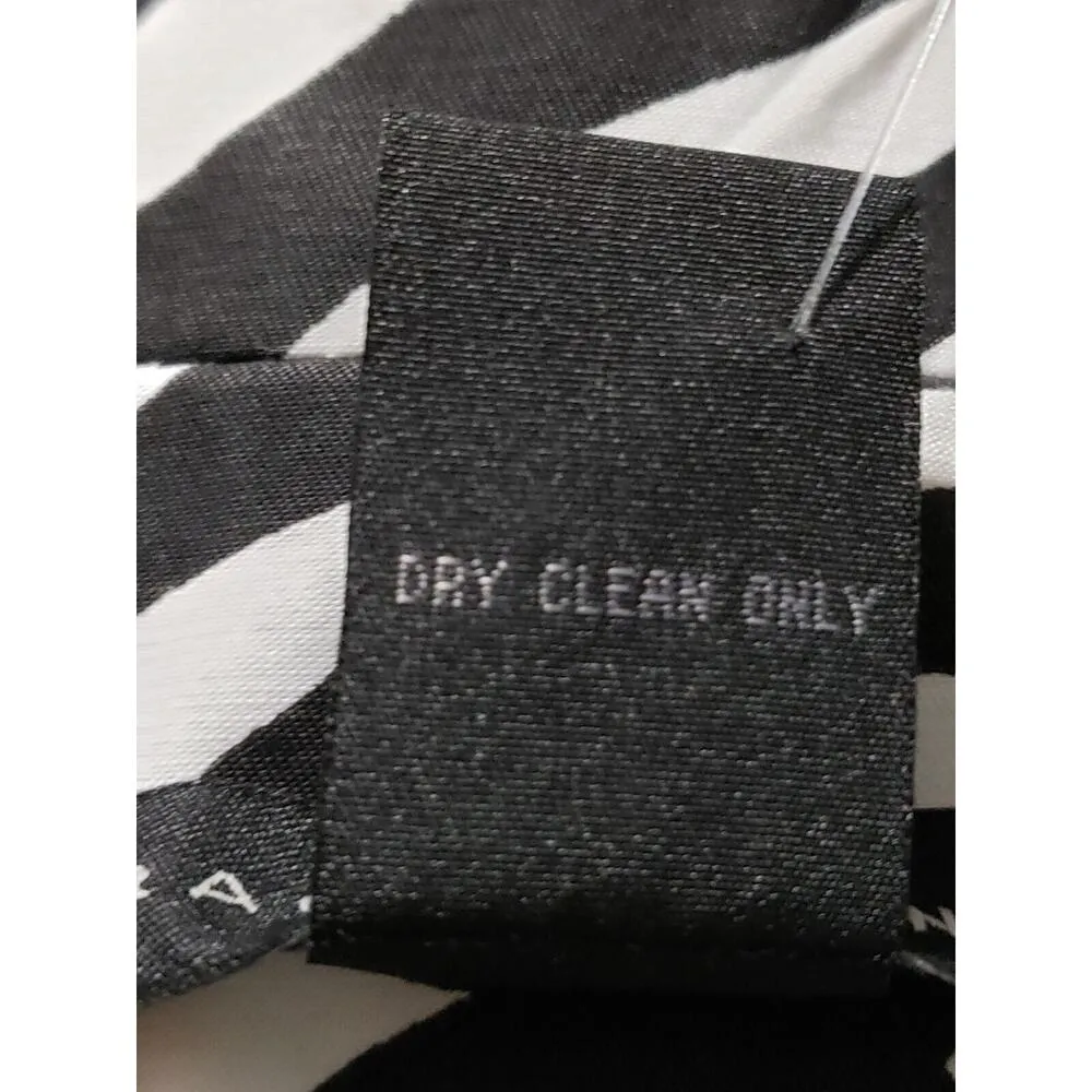 Grace Elements Women's Black White Zebra Print Double Breasted Trench Jacket M - Image 12