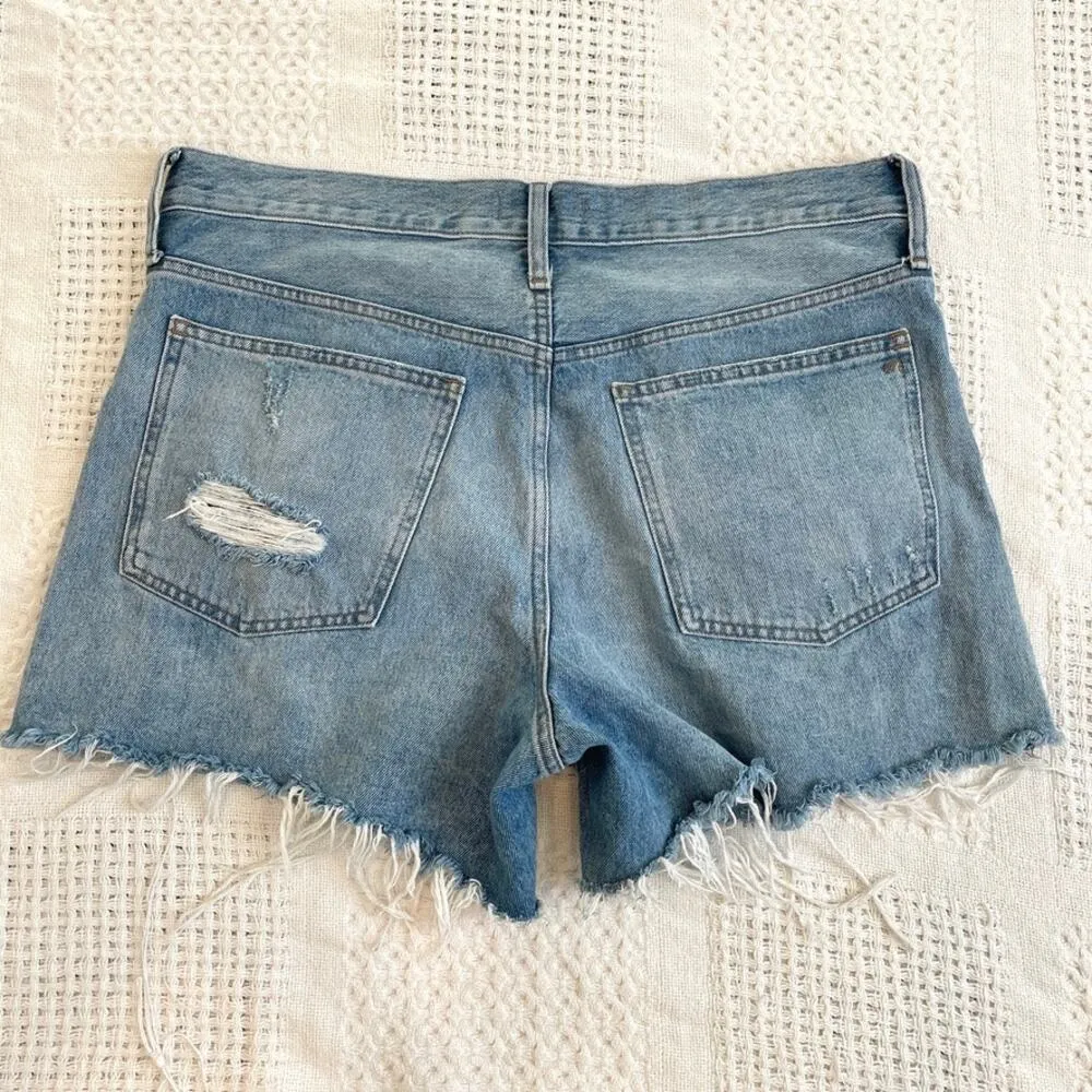 Madewell 31 relaxed-mid length denim short fray raw hem SH2 2535 - Image 10