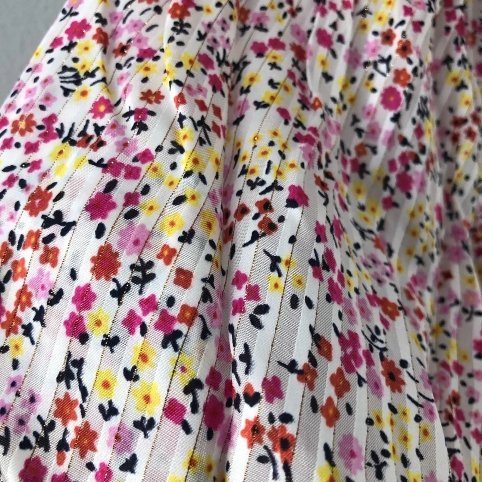 J. Crew Ruffle Top in Field Day Print Ivory Pink NEW - Image 4