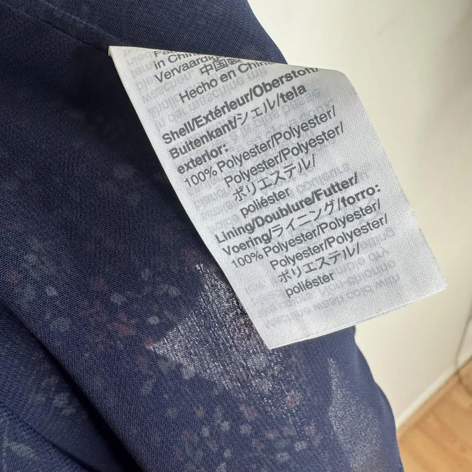 J. Crew Mercantile Dress Womens Extra Small Navy Blue Floral Long Sleeve XS - Image 8