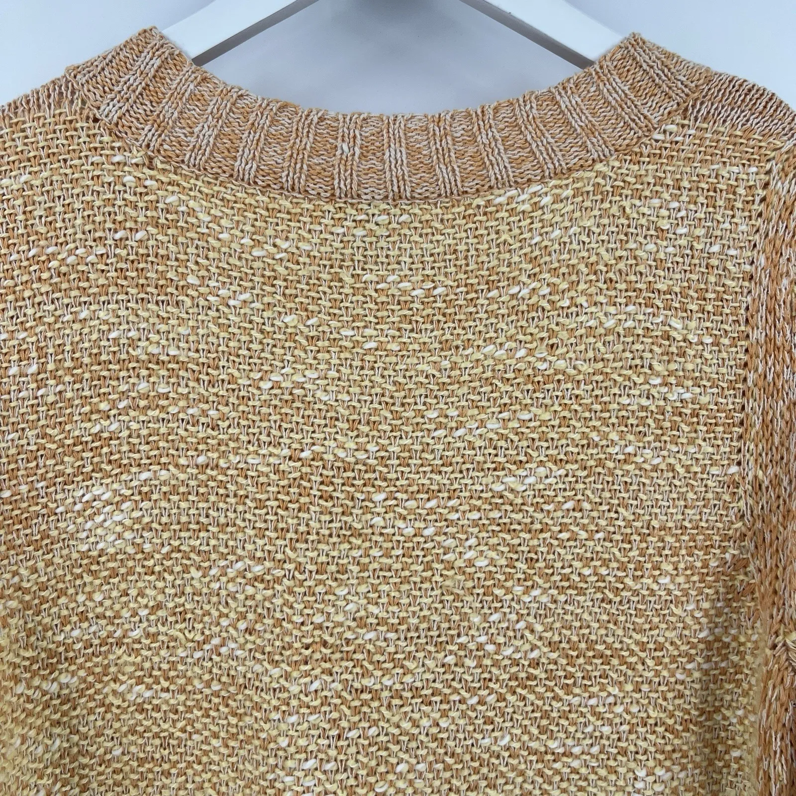 J. Jill Linen Silk Blend Knit Cardigan Sweater Orange 3/4 Sleeve Size Medium - Image 6