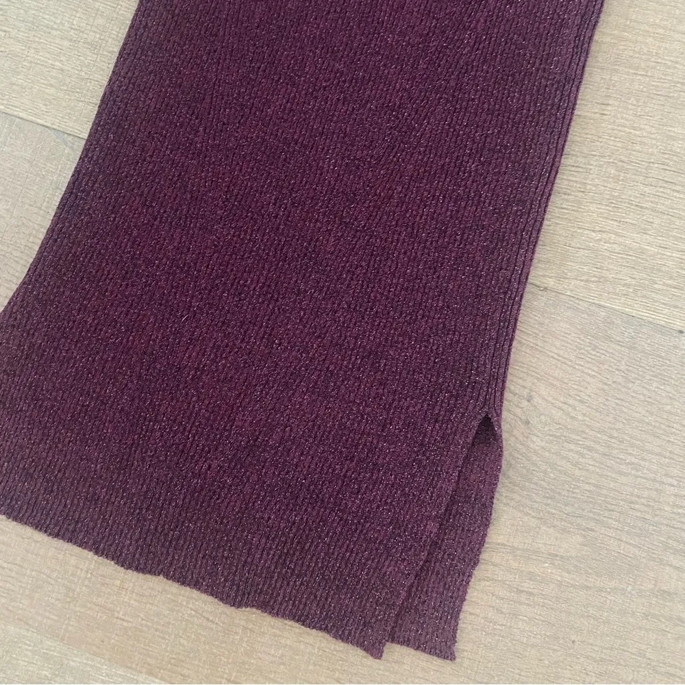 by malene birger limon metallic ribbed midi merlot skirt Size XXS - Image 4