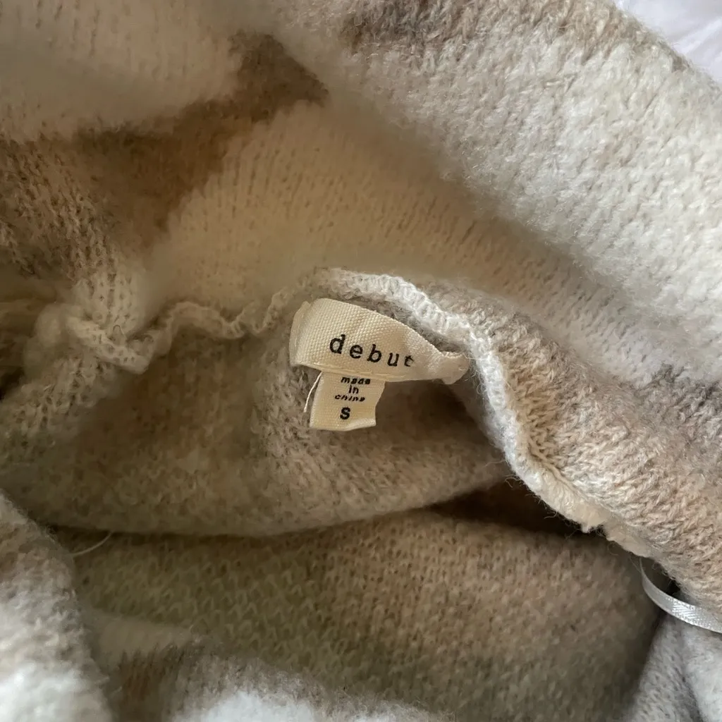 Debut Cream and Brown Knitwear - Image 6