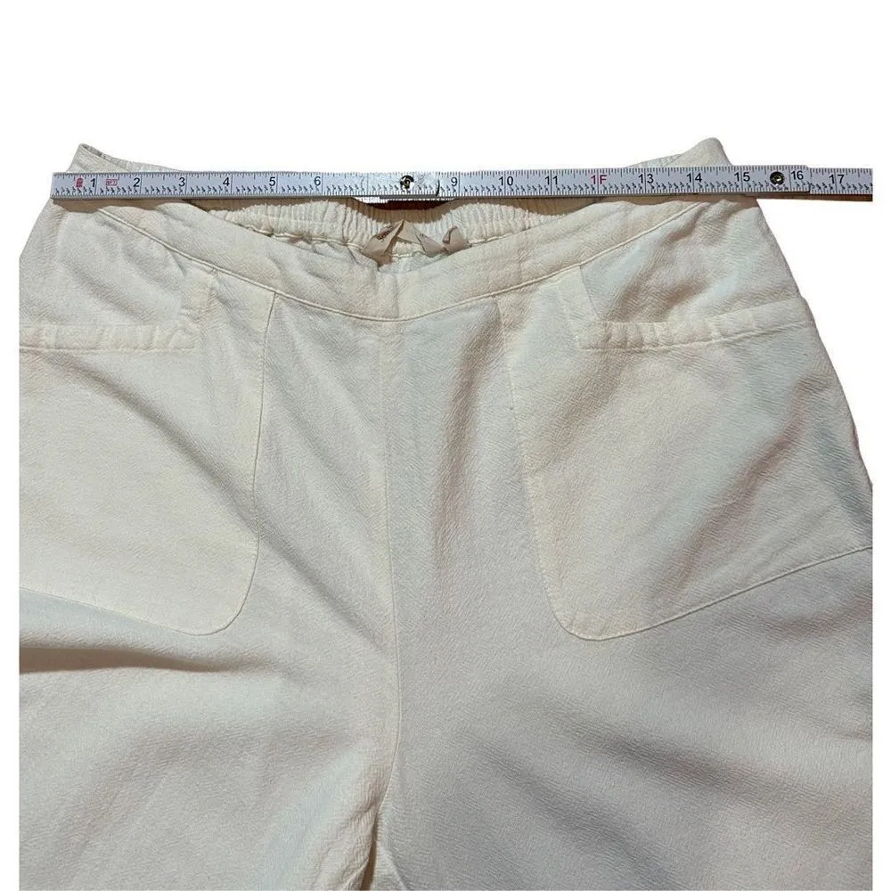 Soft Surroundings Women’s Straight Leg Gauze Pull On Pants Cream sz Small - Image 7