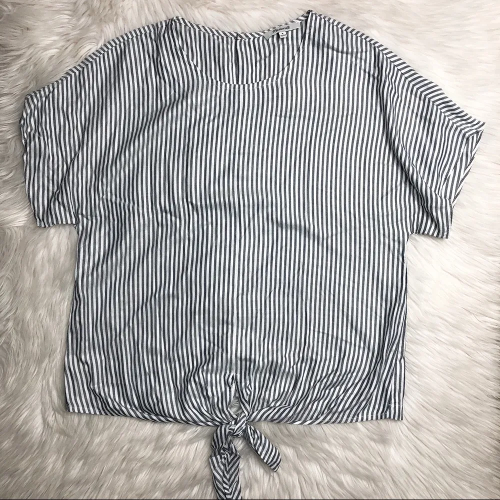 Madewell Button Back Tie Tee In Classon Stripe - Image 4