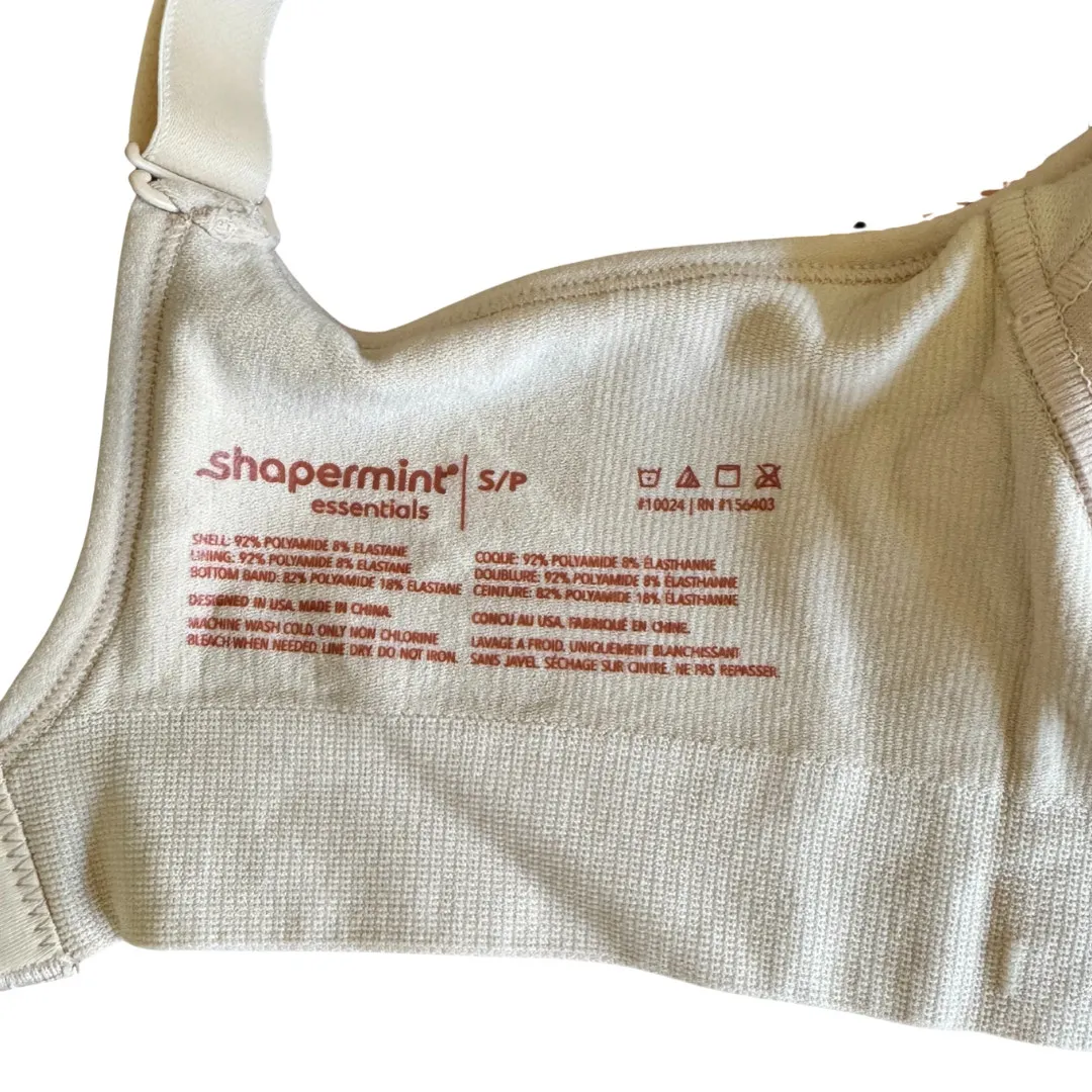 Shapermint Essentials Everyday Comfort Straps Wireless Shaper Bra Chai NWT Small Tan - Image 6