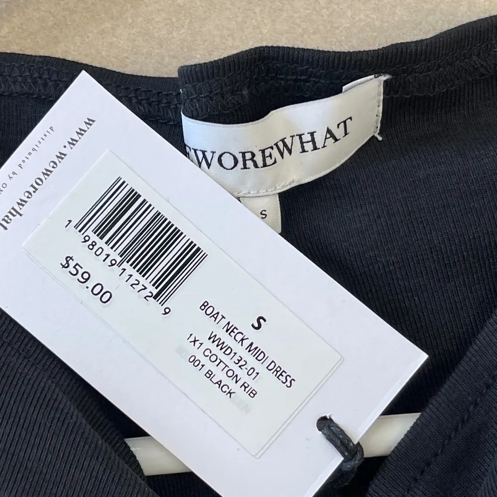 WeWoreWhat Black Boatneck Midi Dress, Size S - NWT - Image 4