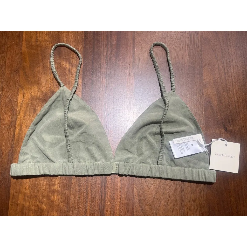 Favorite Daughter The Rebound Bra Top in Olive Medium New Cropped Bralette Tank Green - Image 6