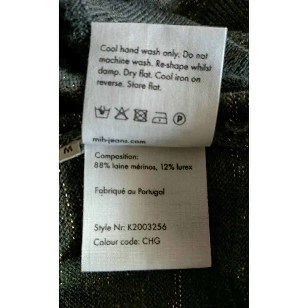 M.i.h Jeans Striped Merino Wool Sweater Metallic Crewneck New M Size M - Image 7