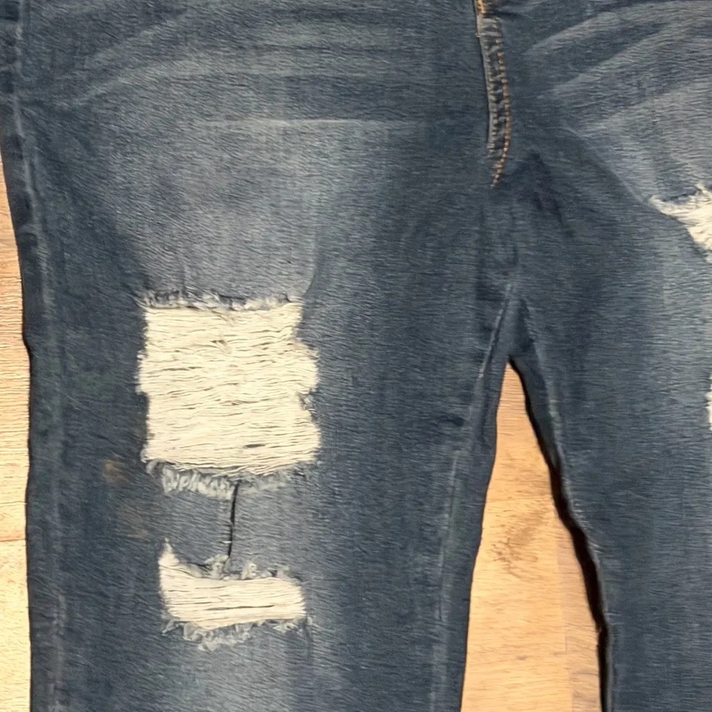 Dollhouse Dark Christina Blue high rise Distressed Skinny Jeans size 32/30NWT - Image 5