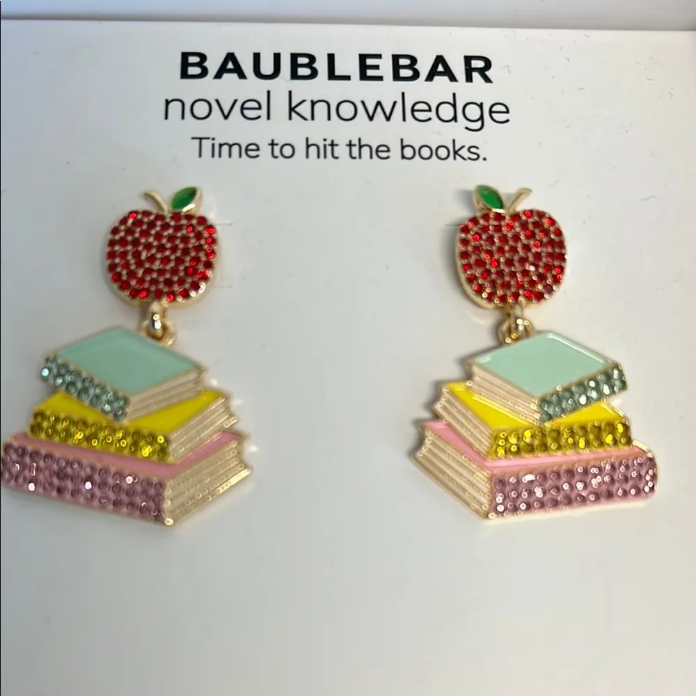 BaubleBar | Apple & Book Earrings  📚🍎 - Image 4