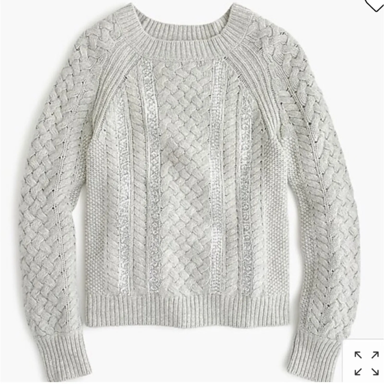 J.Crew Cable-knit Sequin Sweater Gray - Image 17