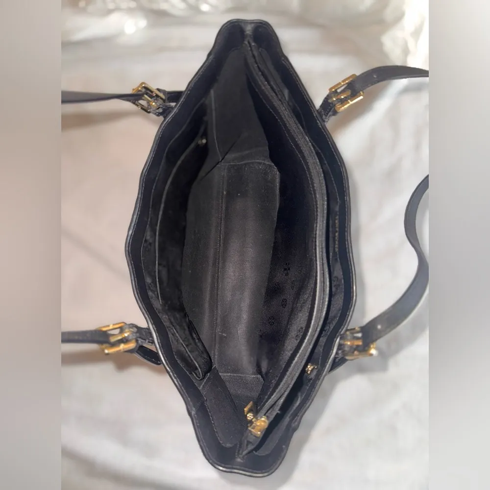 Emerson Saffino black leather buckle tote - Image 2