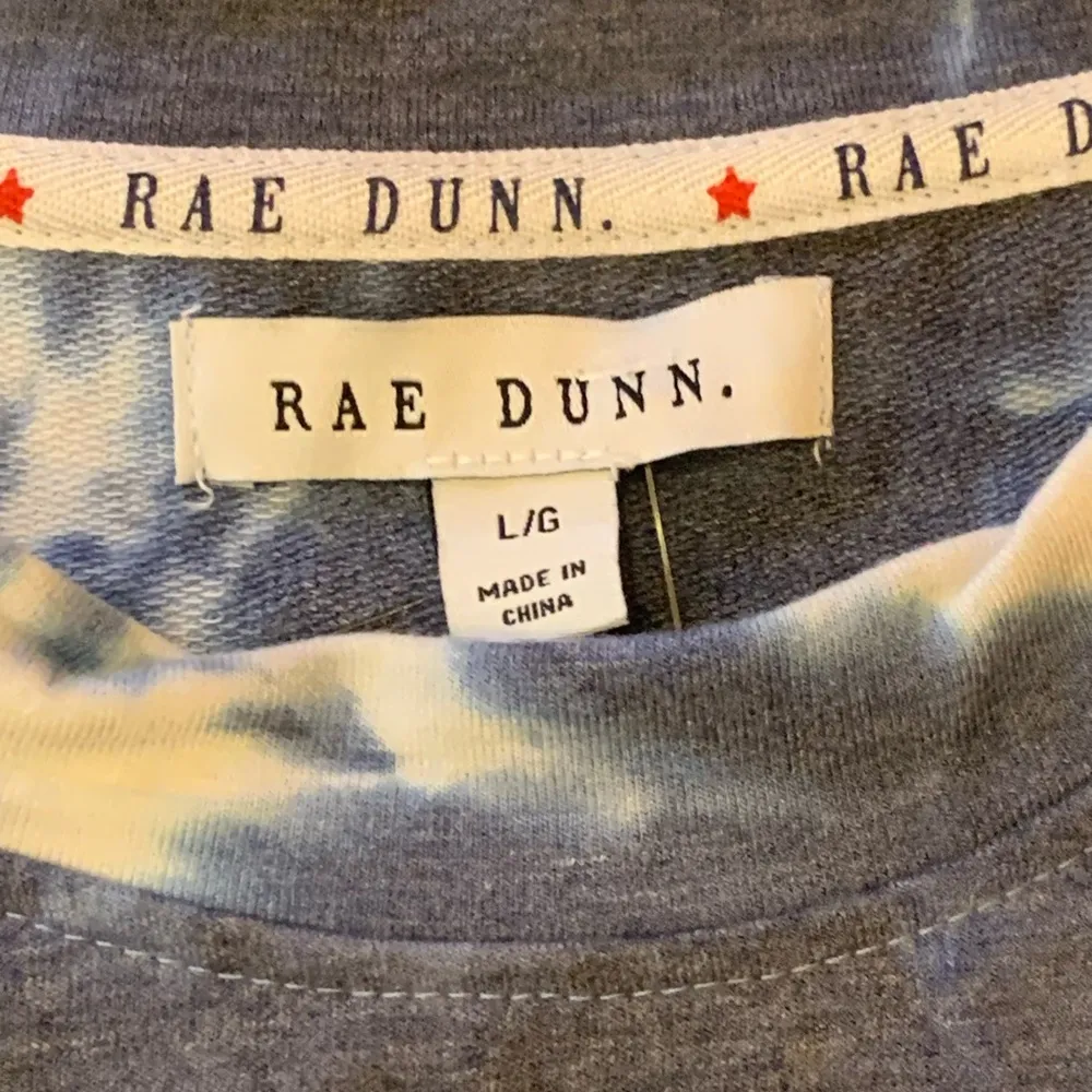 Rae Dunn NWT sweatshirt large Miss Independent Tie Dye navy & white lightweight - Image 2