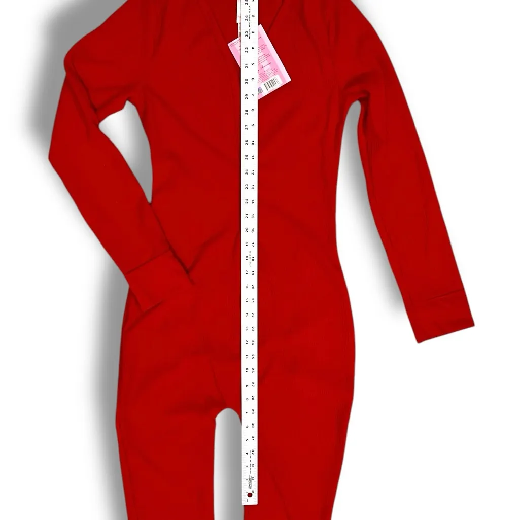 Leg Avenue Women’s Sexy Red Cozy Brushed Ribbed Long Johns Sz S/M Flap Opening - Image 8