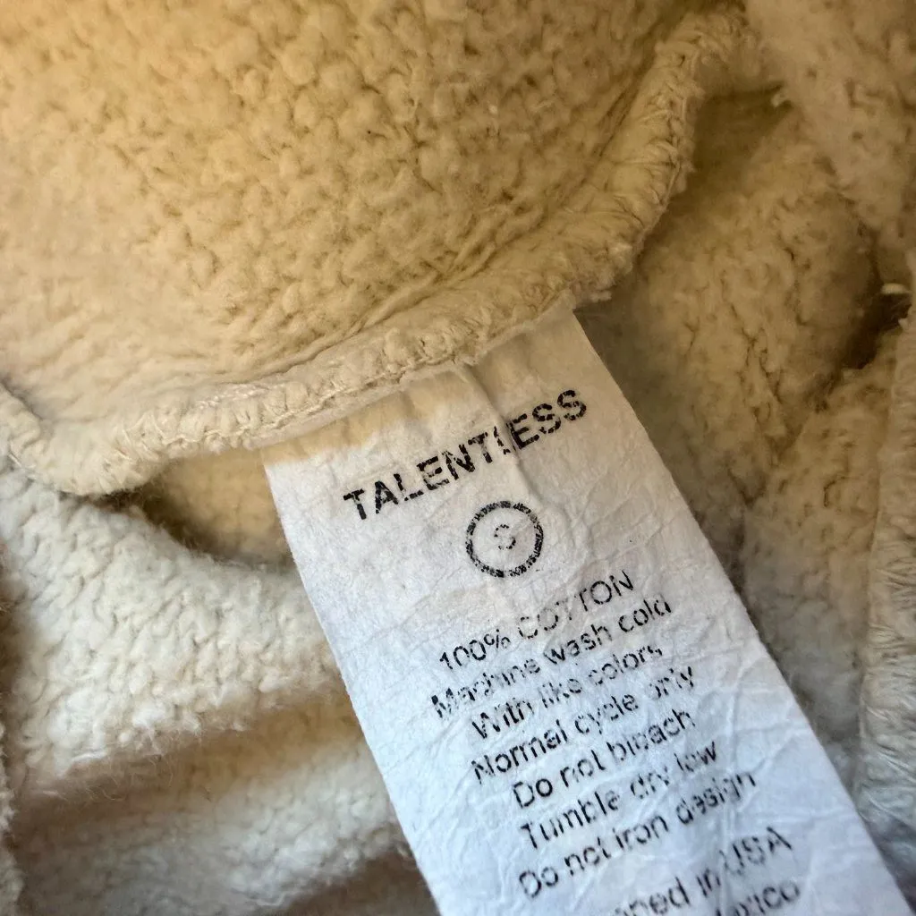 Talentless Cream Sweatpants Drawstring Waist 100% Cotton Size Small Women's - Image 13