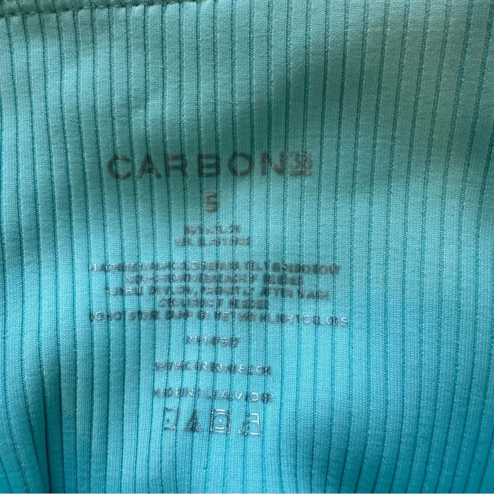 Carbon38 size small light blue ribbed leggings - Image 4