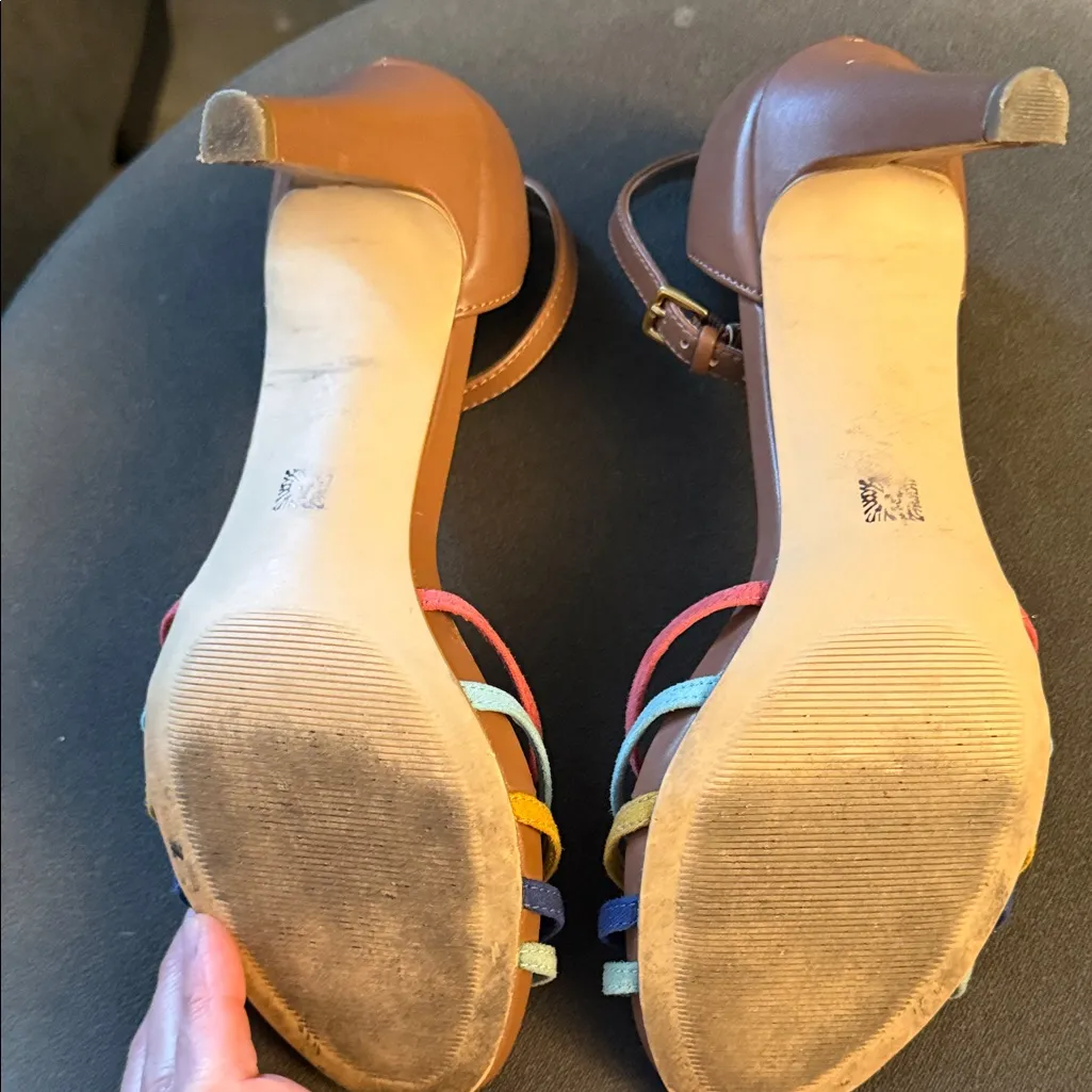 Anne Klein Multicolor Strappy Heels with Ankle Straps Womens 9M Colorful Bright - Image 9