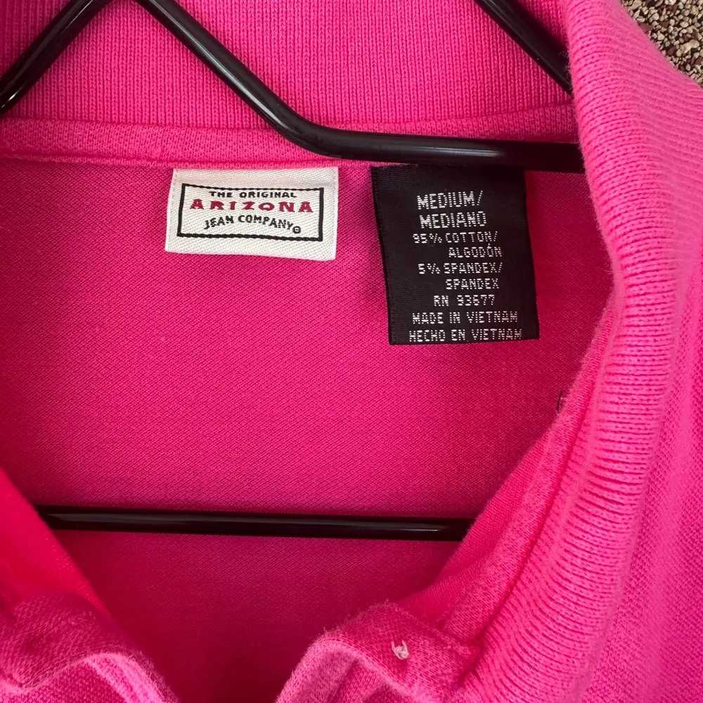 Arizona Vintage 90’s Hot Pink Polo Collared Short Size Medium - Image 3