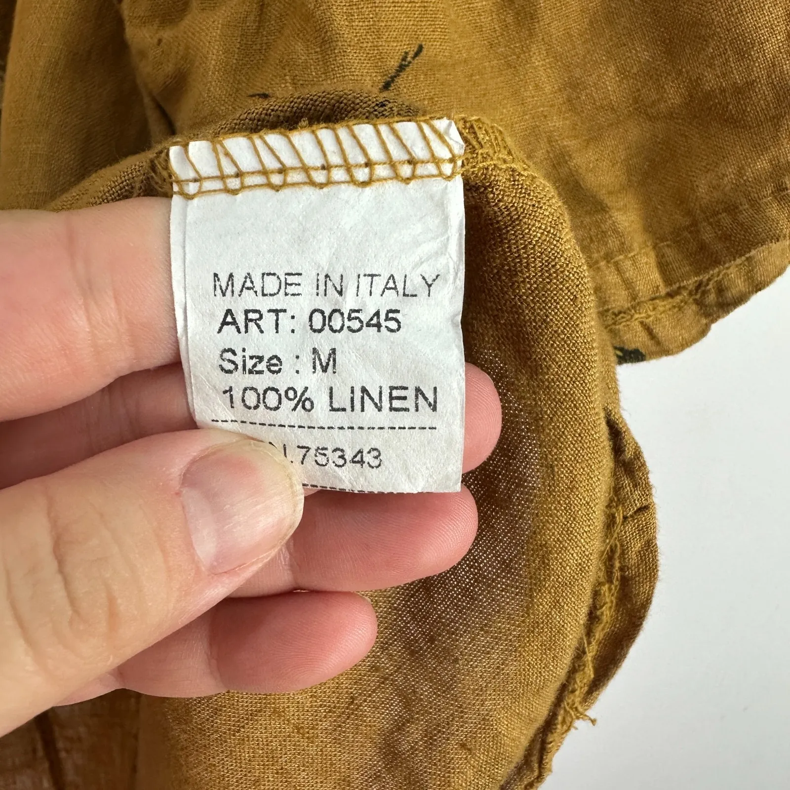 Viola Borghi Linen‎ Top M Brown Butterfly Italy Boho Cottagecore Artsy Lagenlook Size M - Image 4