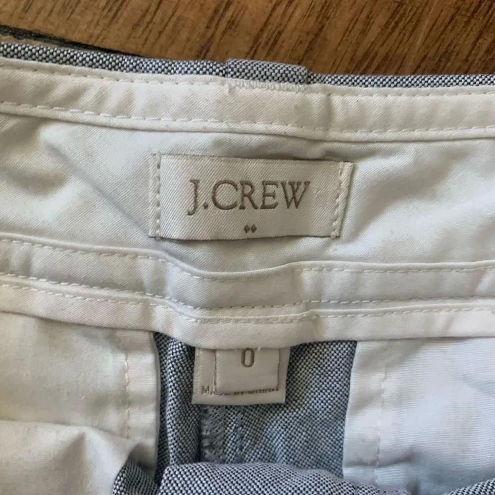 J Crew preppy size 0 blue chambray chino flat front shorts - Image 2