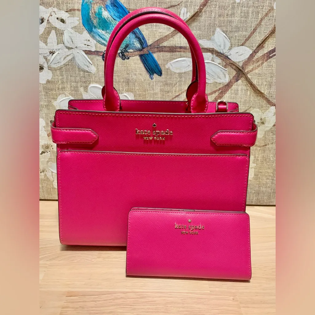 Kate Spade ☀️ Staci Satchel & Wallet - Pink Ruby - Image 2