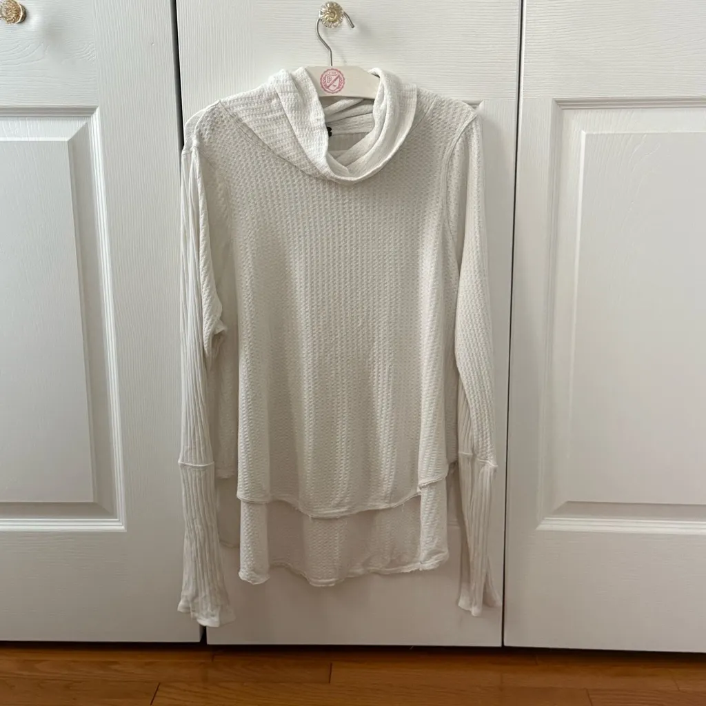 Free People We The Free Kristina Drippy Thermal in Off White - Image 2