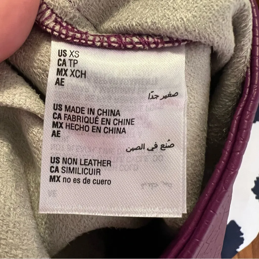 Bar iii Faux Leather Mini Skirt Purple Snakeskin Asymmetric Zip XS - Image 12