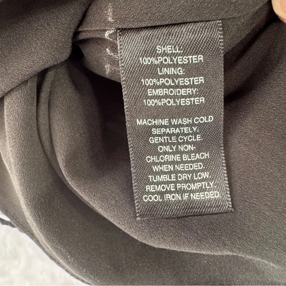 White House Black Market WHBM Tiered Ruffle Semi Sheer Overlay Embroidered Tank - Image 6