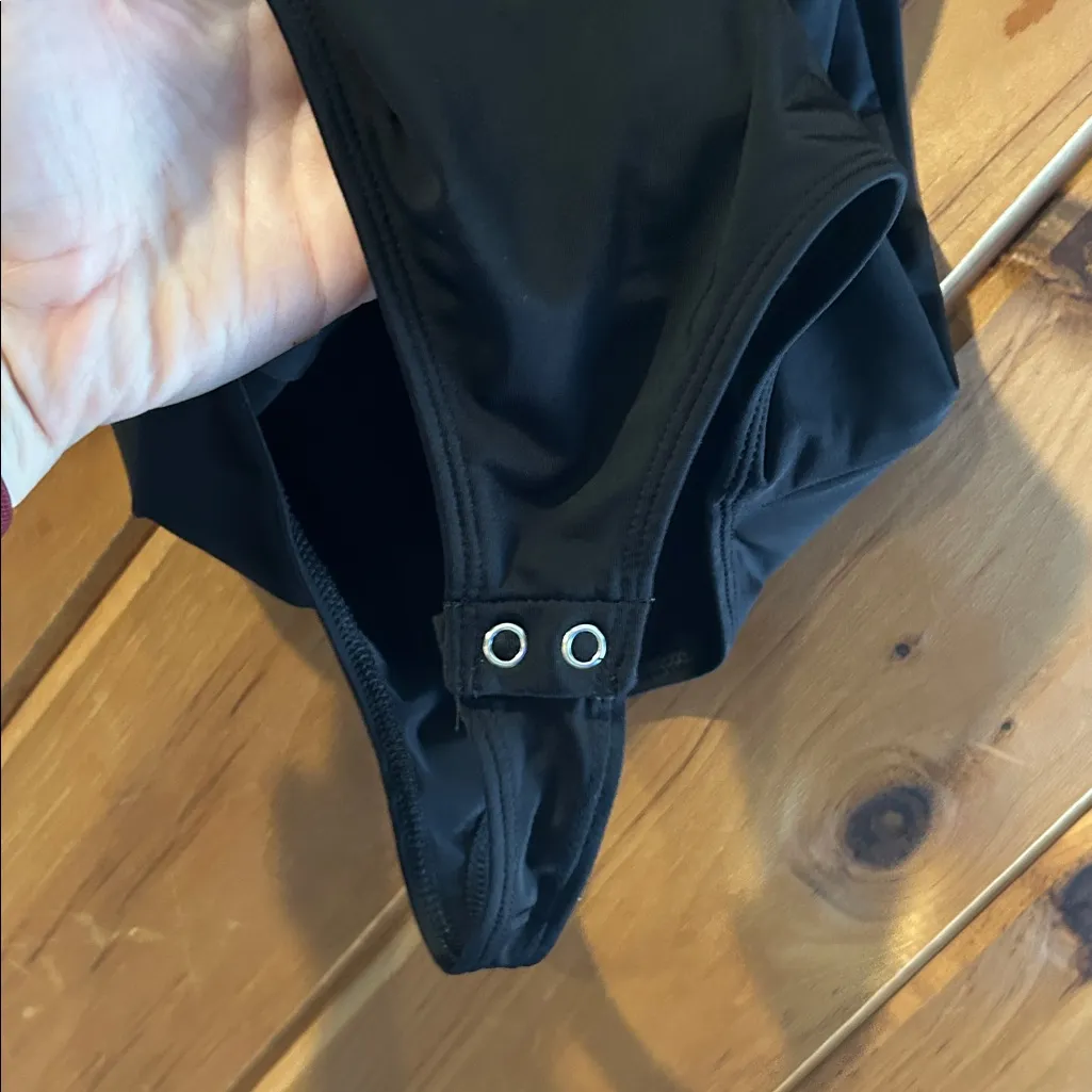 Express Body Contour High Compression Scoop Neck Thong Black Bodysuit - Image 6