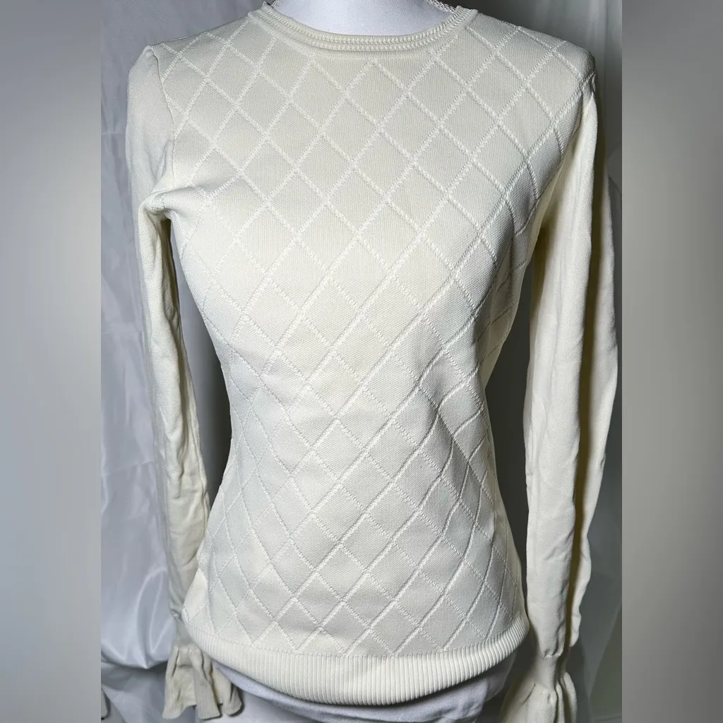 Opening ceremony Quilted Sweater with Ruffle Cuffs - Image 5