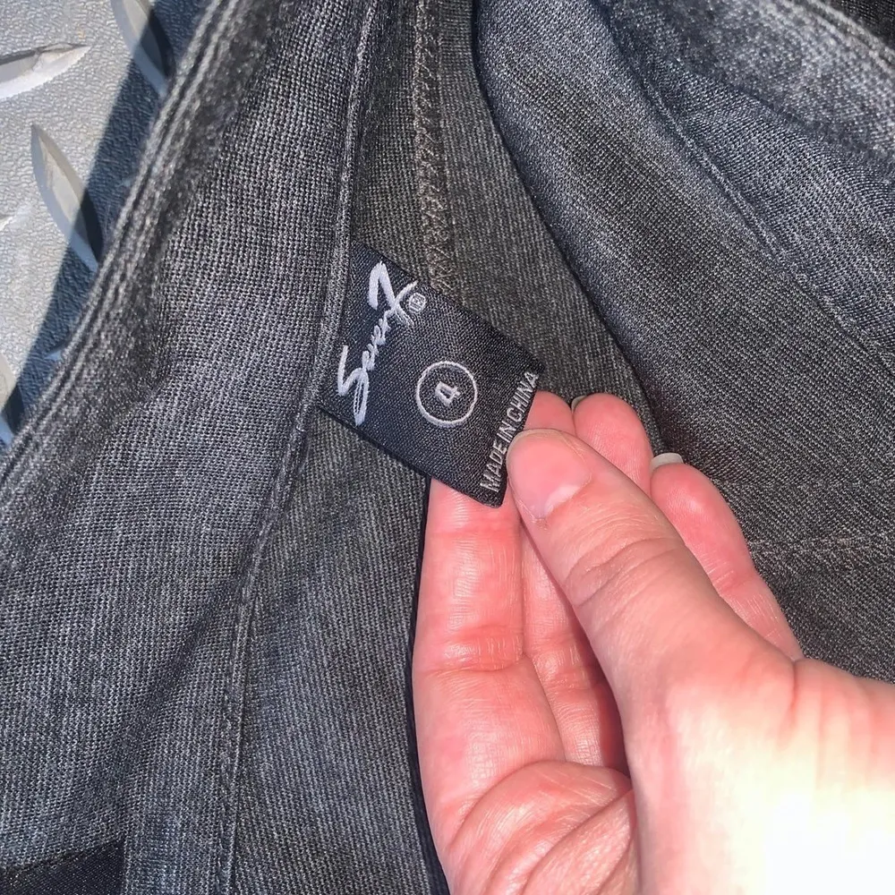 7 seven grey pants with leather detail casual fall skinny classic boho $80 - Image 5