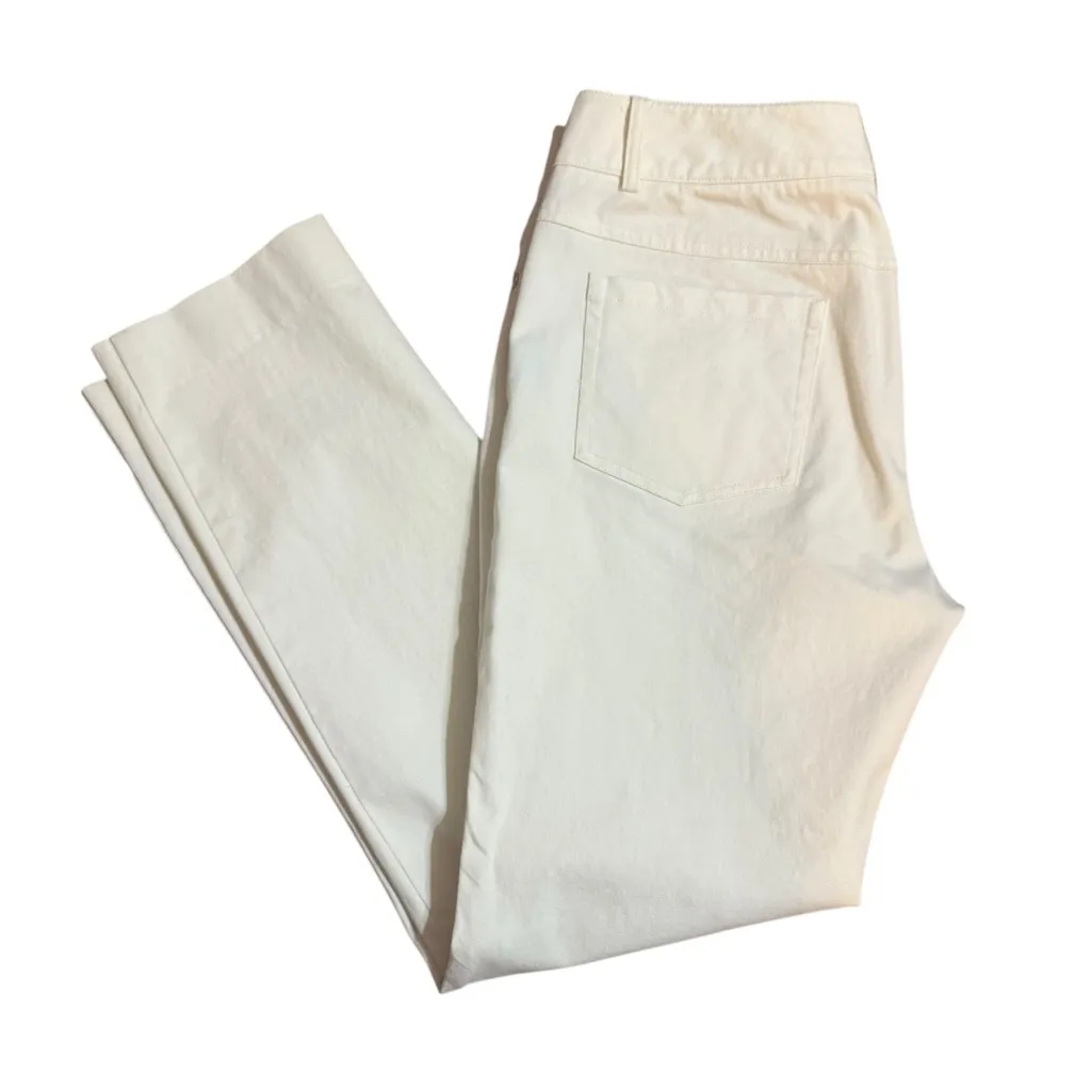 J. McLaughlin Women’s Straight Leg Jeans Off-White Classic Denim Sz 6 Minimalist - Image 4