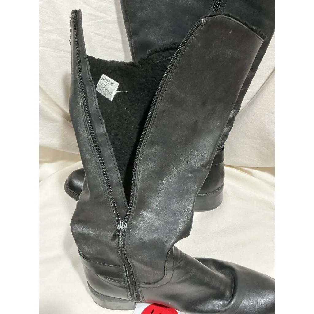Woman’s Jasmin Sawyer Wide Calf Size 6m Faux Leather Fur Lined Riding Boot Black - Image 9