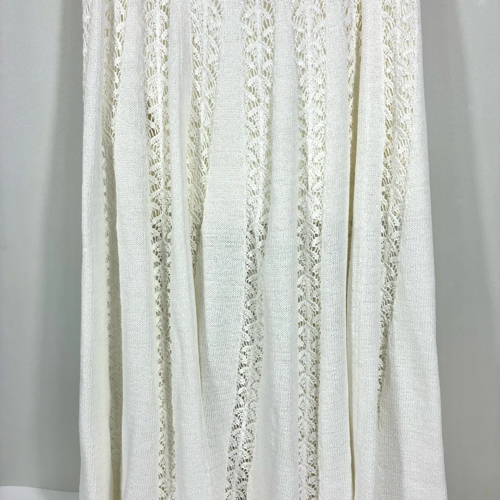 Zimmermann Wylie Flared Cotton Sweater Knit Midi Skirt Ivory US 12 AU 4 NWT - Image 9