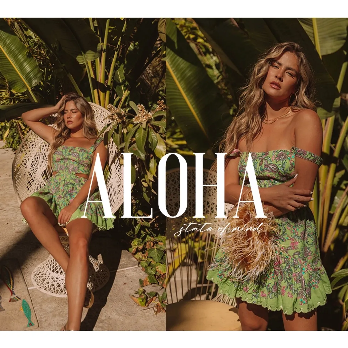 Hemant & Nandita Rhea Side Cut Out Mini Dress Green Floral size Small - Image 4