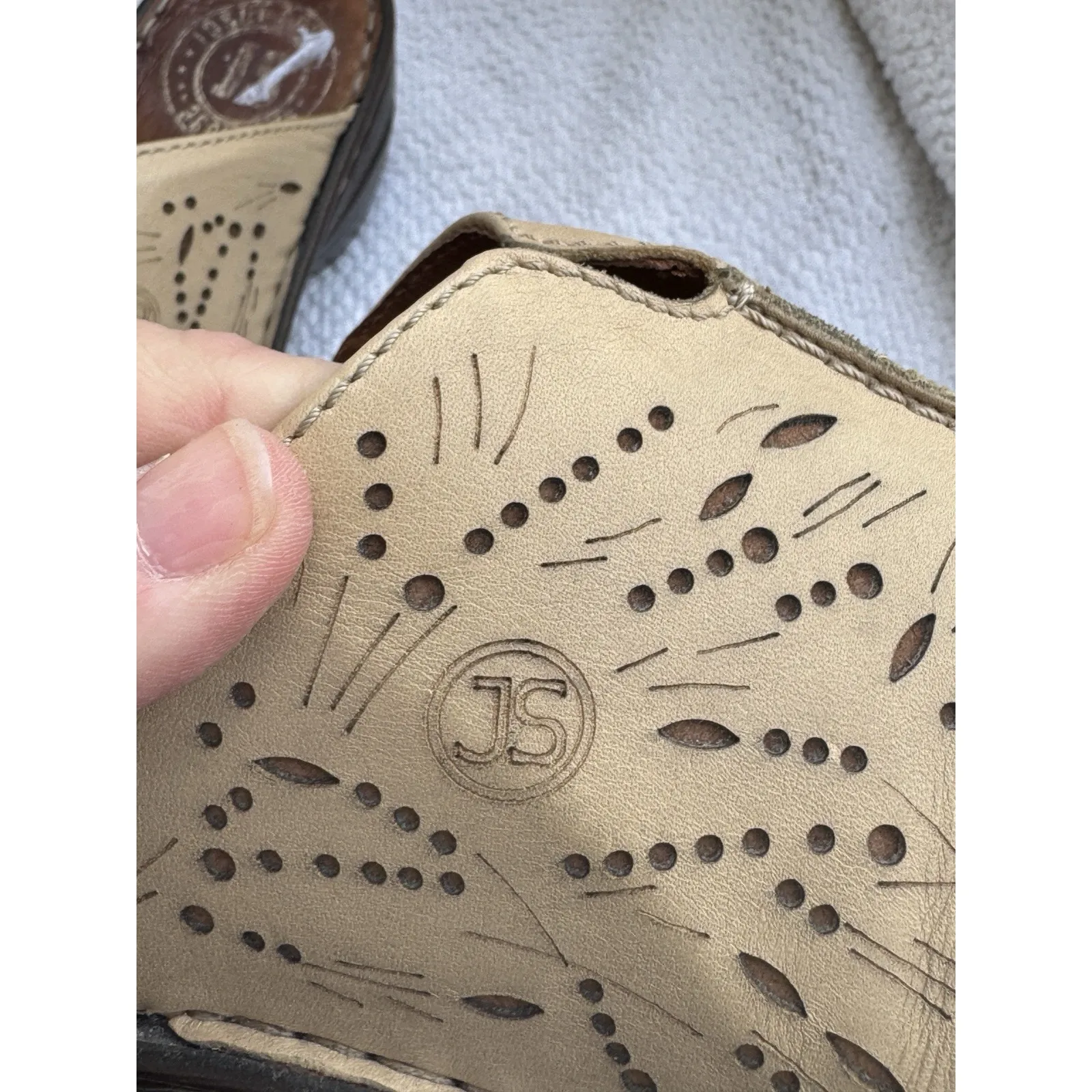 Josef Seibel Women's Slip On Leather Mules‎ Open Toe Sandal Size 39 US 8 Tan - Image 6