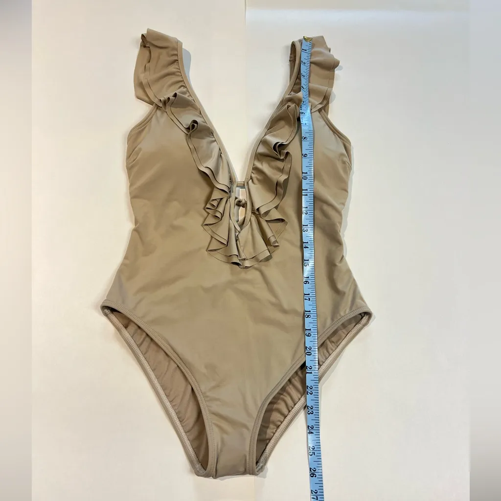 MICHAEL Michael Kors Ruffle Deep V One-Piece - Image 5